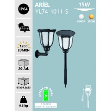 15W ARİEL SOLAR BAHÇE ARMATÜRÜ (66,5 cm) BEYAZ